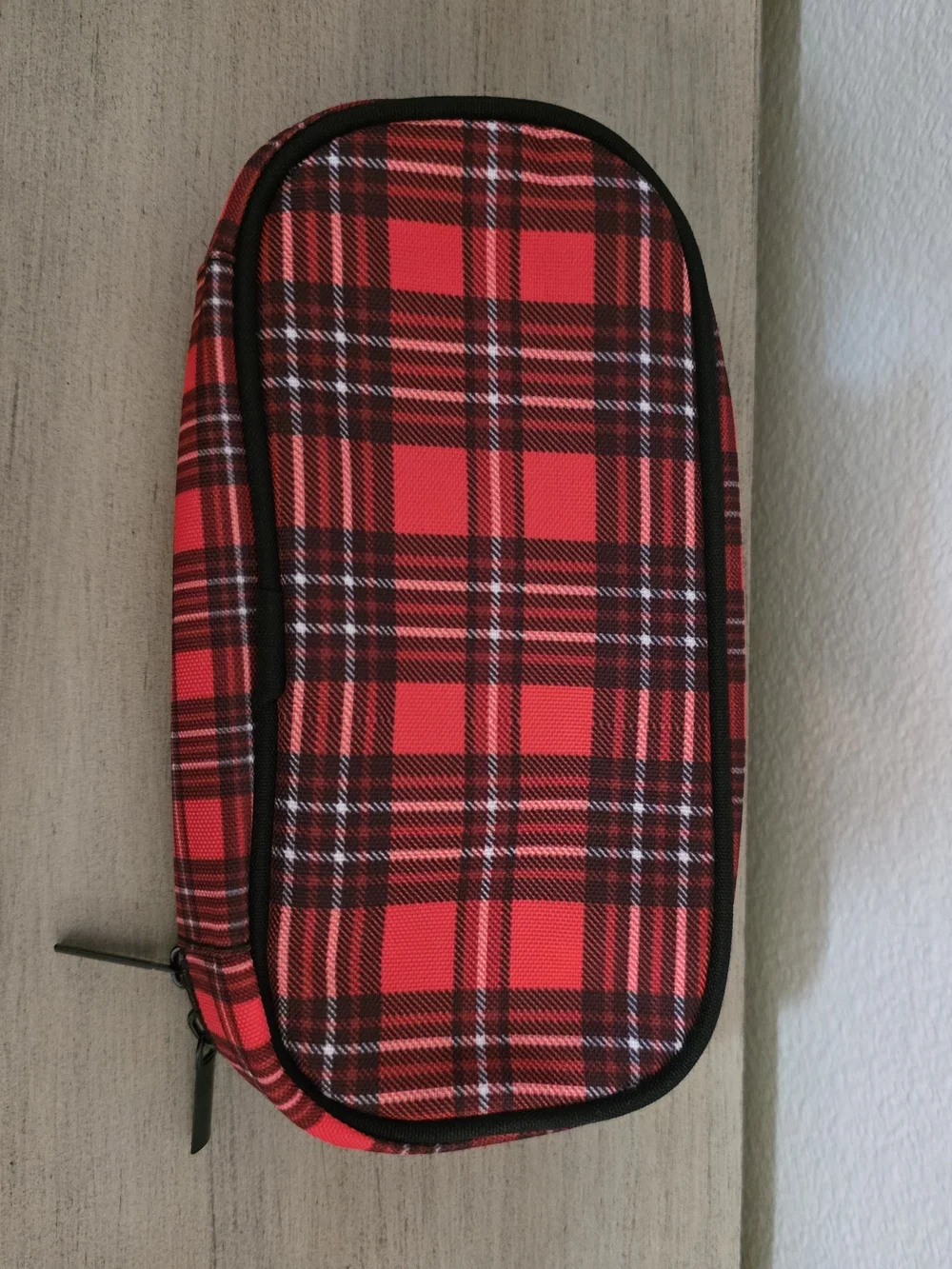 Red Plaid Pen And Pencil Holder